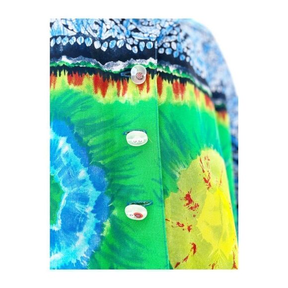 80s Platinum by Dorothy Schoelen Pop Art Chiffon Jacket Blazer Mixed Print Neon - Picture 4 of 13